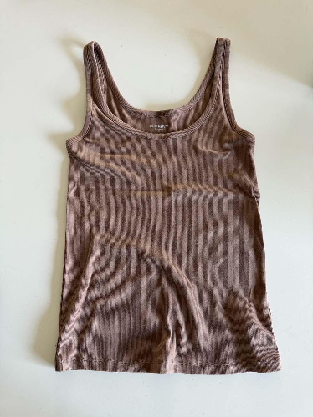 Old Navy Ribbed Scoop Neck Tank Top in Taupe